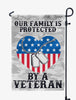 This House/Our Family is Protected by a Veteran- Dog Tag Flag