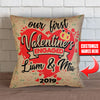First Valentines Engaged Personalized Throw Pillow Cover – Style 2
