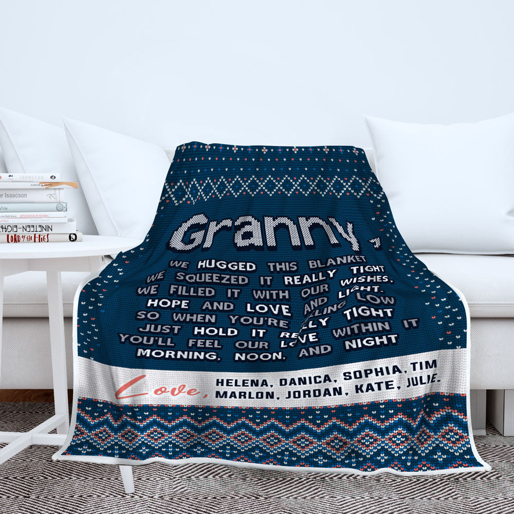 Grandma We Hugged This Personalized Blanket Mostly Pillows