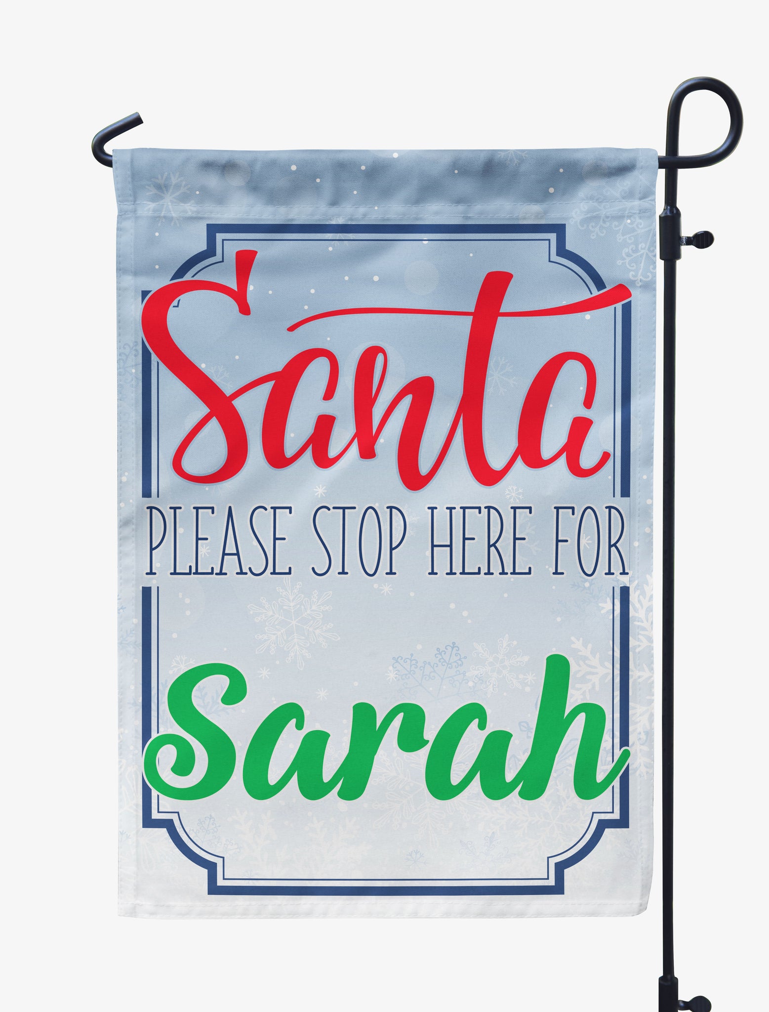 Santa Please Stop Here Christmas Personalized Flag