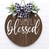 Simply Blessed Wooden Door Sign