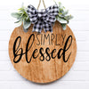 Simply Blessed Wooden Door Sign