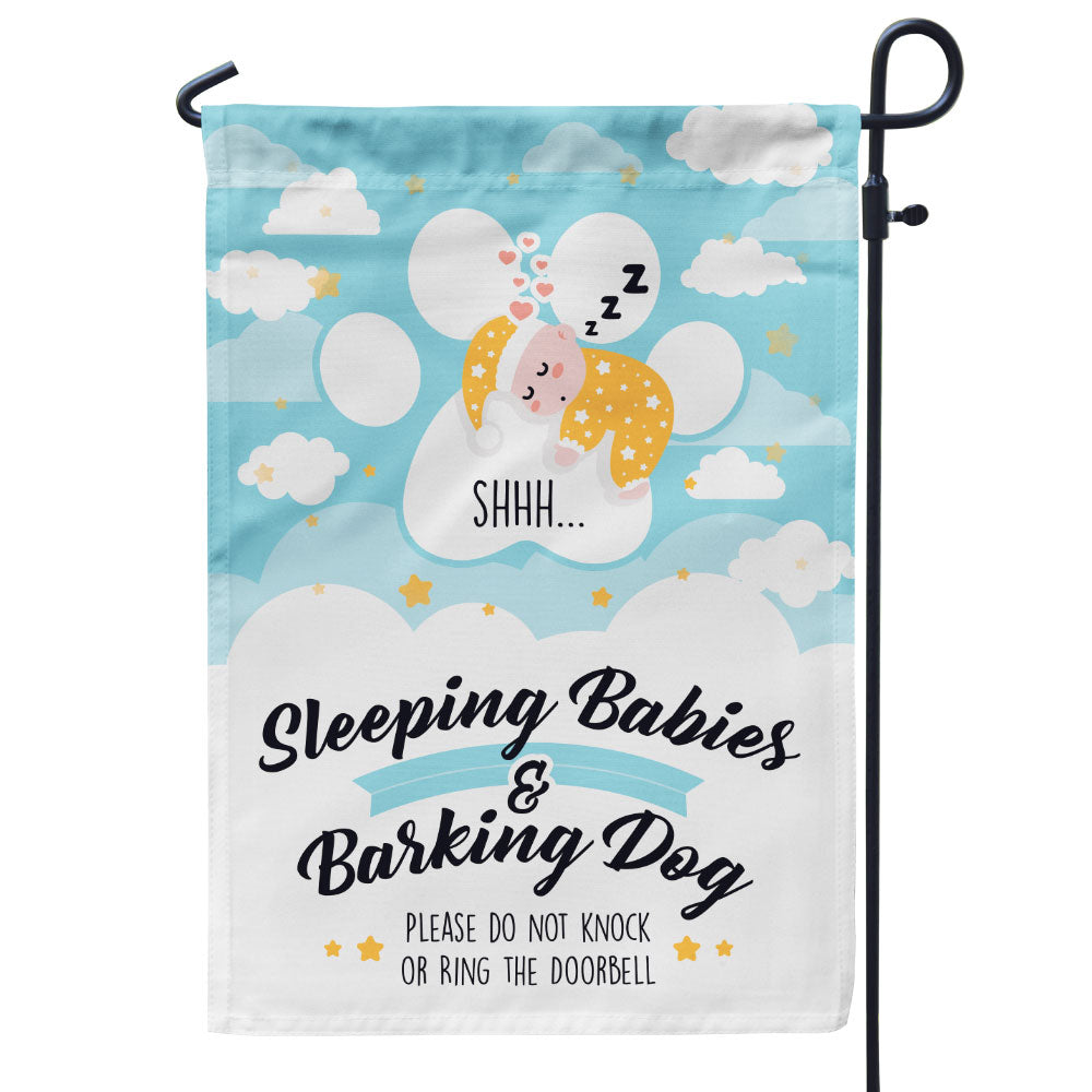 Sleeping Baby Barking Dog Flag