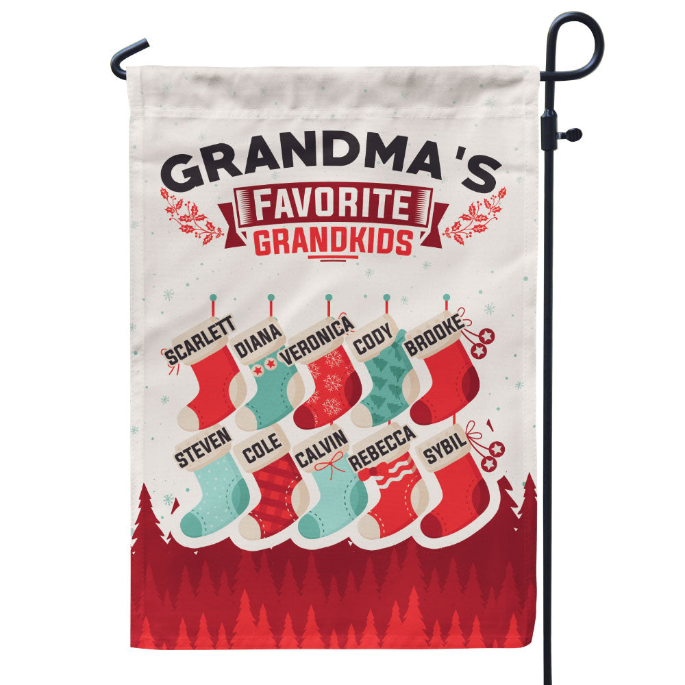 Grandma’s Favorite Grandkids Stocking Personalized Flag