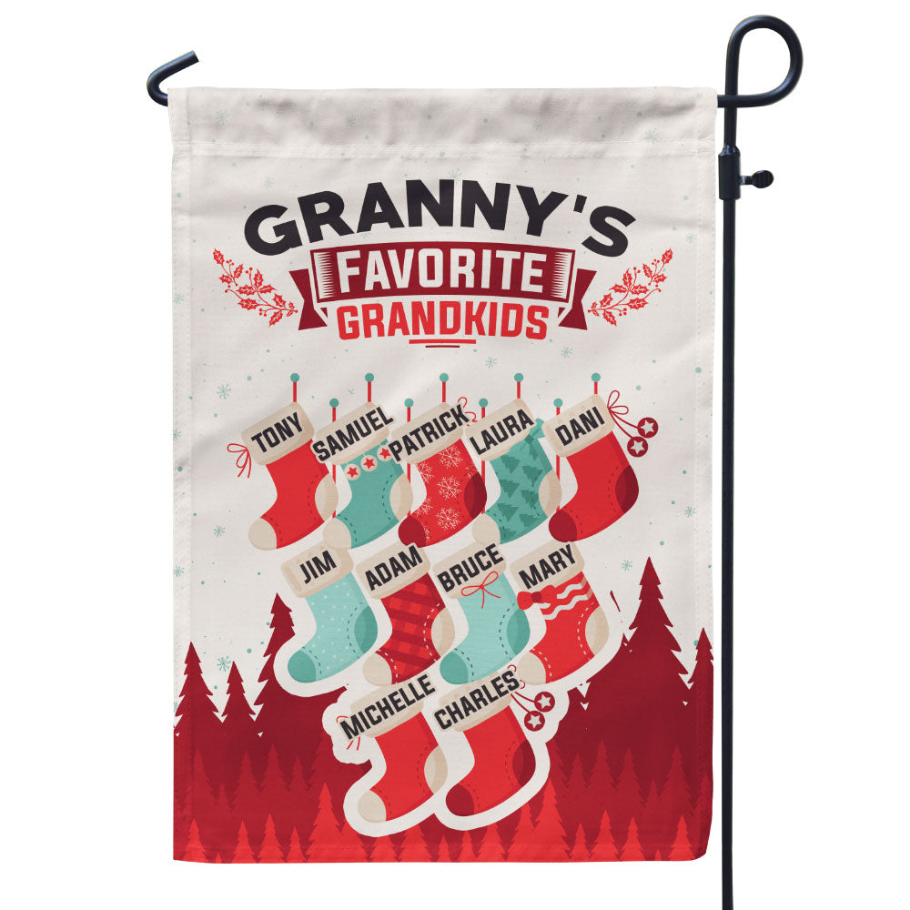 Grandma’s Favorite Grandkids Stocking Personalized Flag