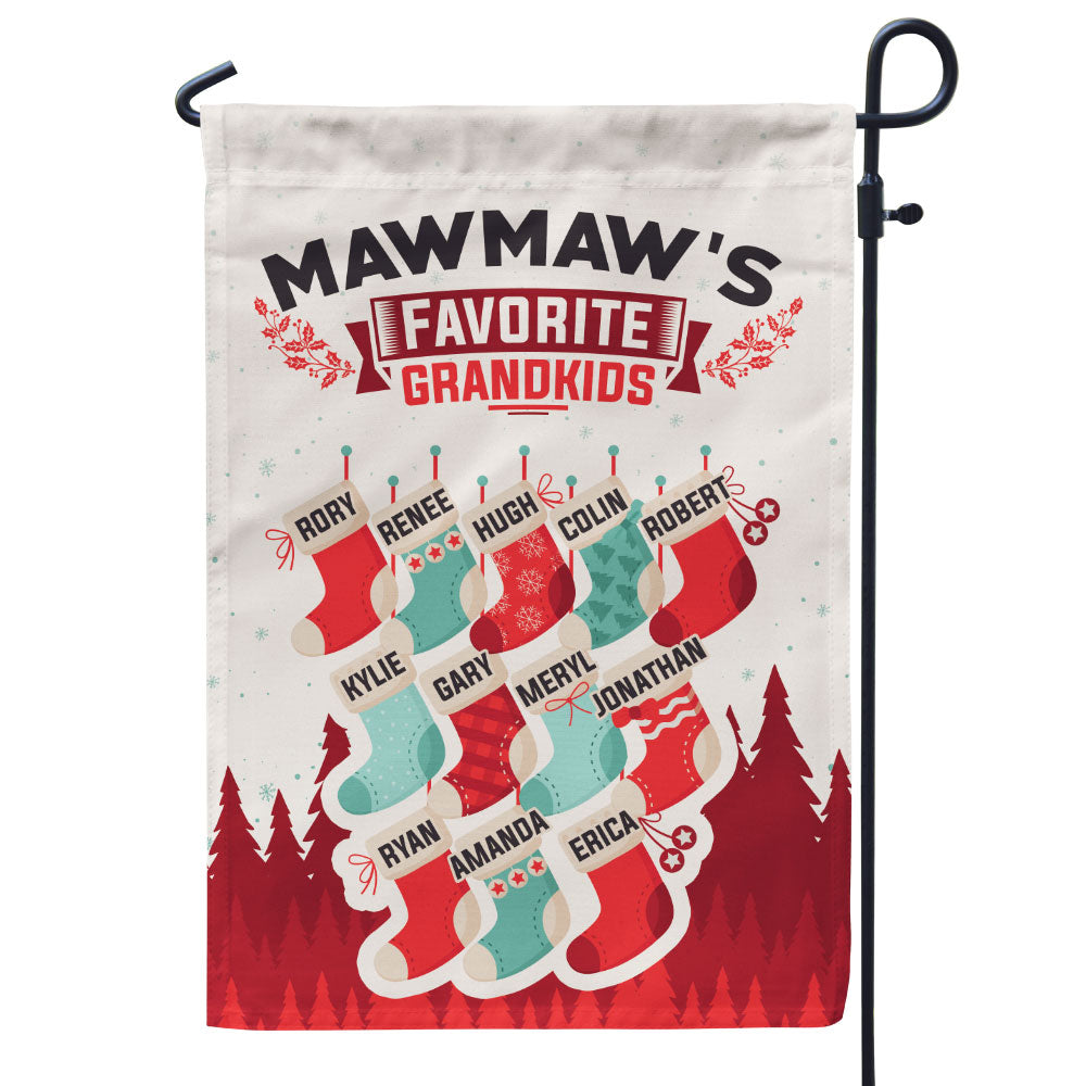 Grandma’s Favorite Grandkids Stocking Personalized Flag