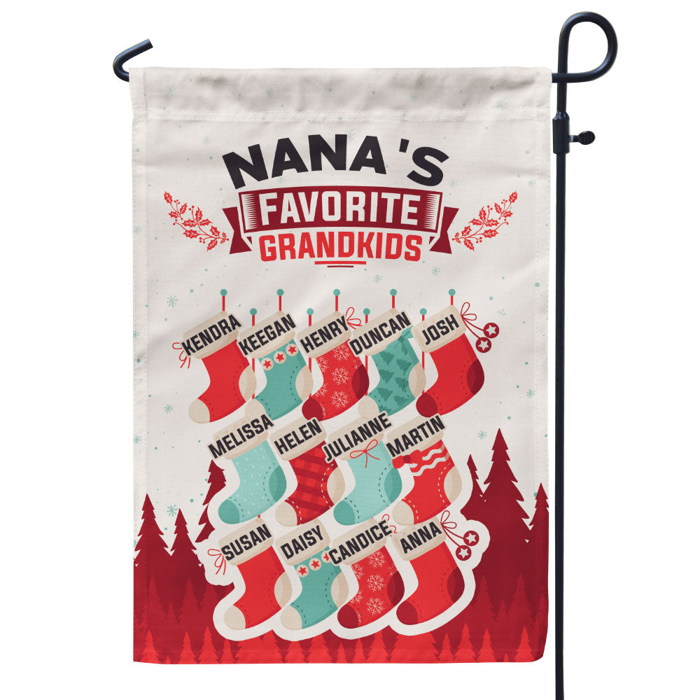 Grandma’s Favorite Grandkids Stocking Personalized Flag