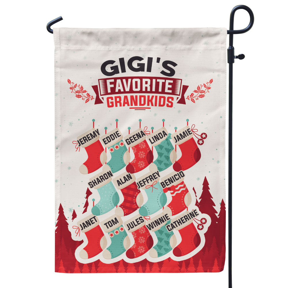 Grandma’s Favorite Grandkids Stocking Personalized Flag