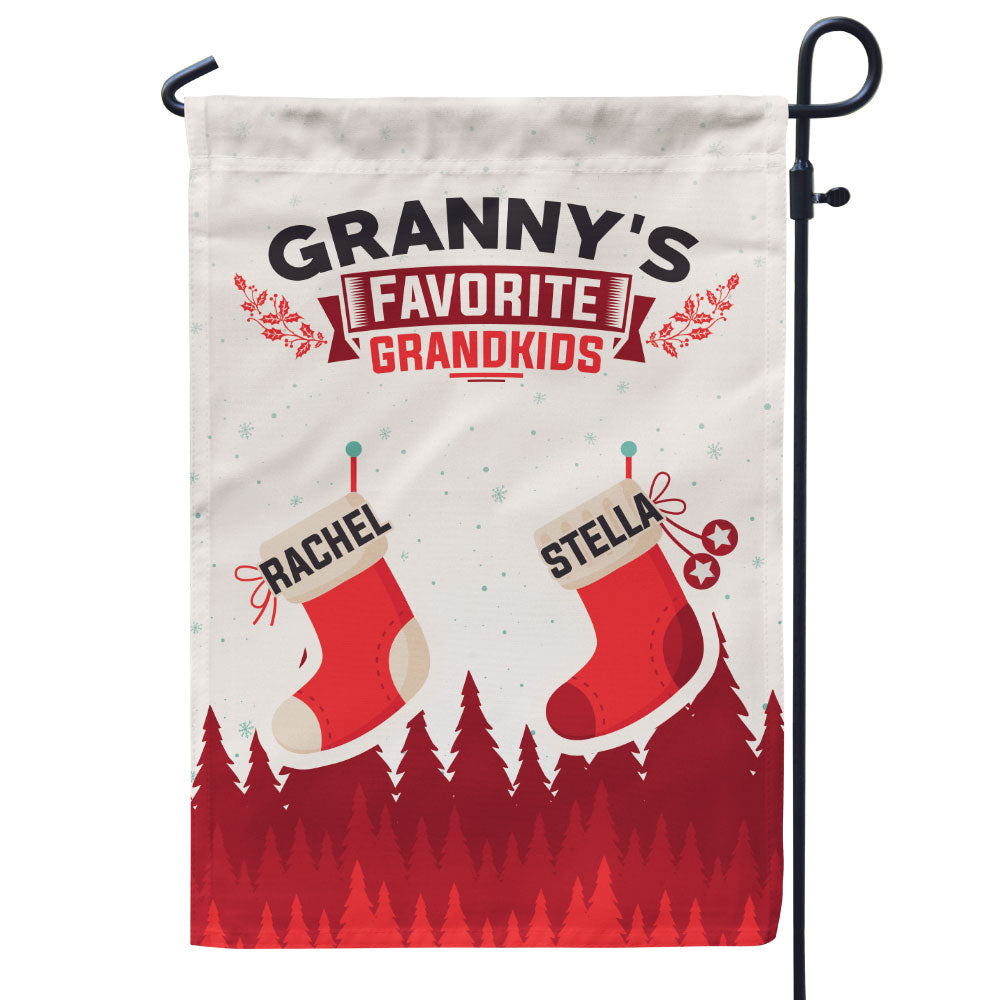 Grandma’s Favorite Grandkids Stocking Personalized Flag