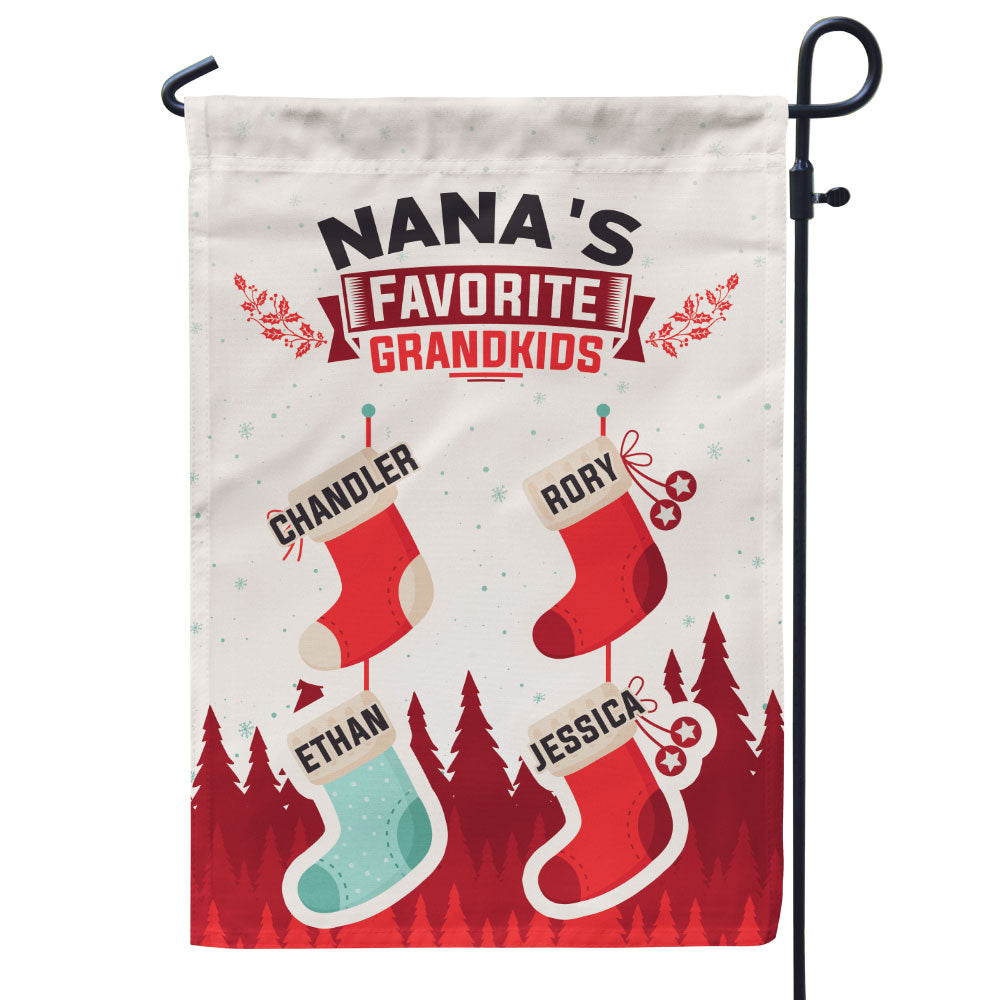 Grandma’s Favorite Grandkids Stocking Personalized Flag