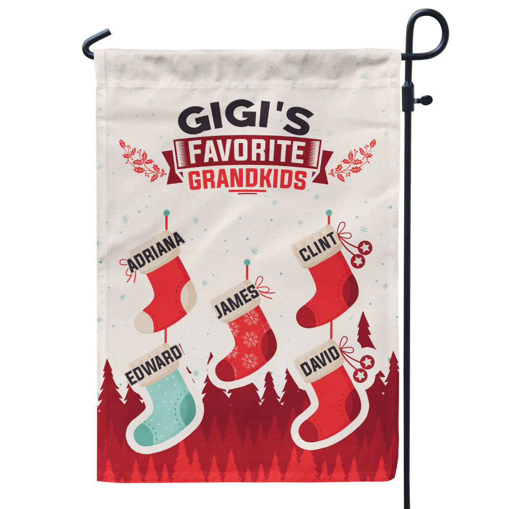 Grandma’s Favorite Grandkids Stocking Personalized Flag