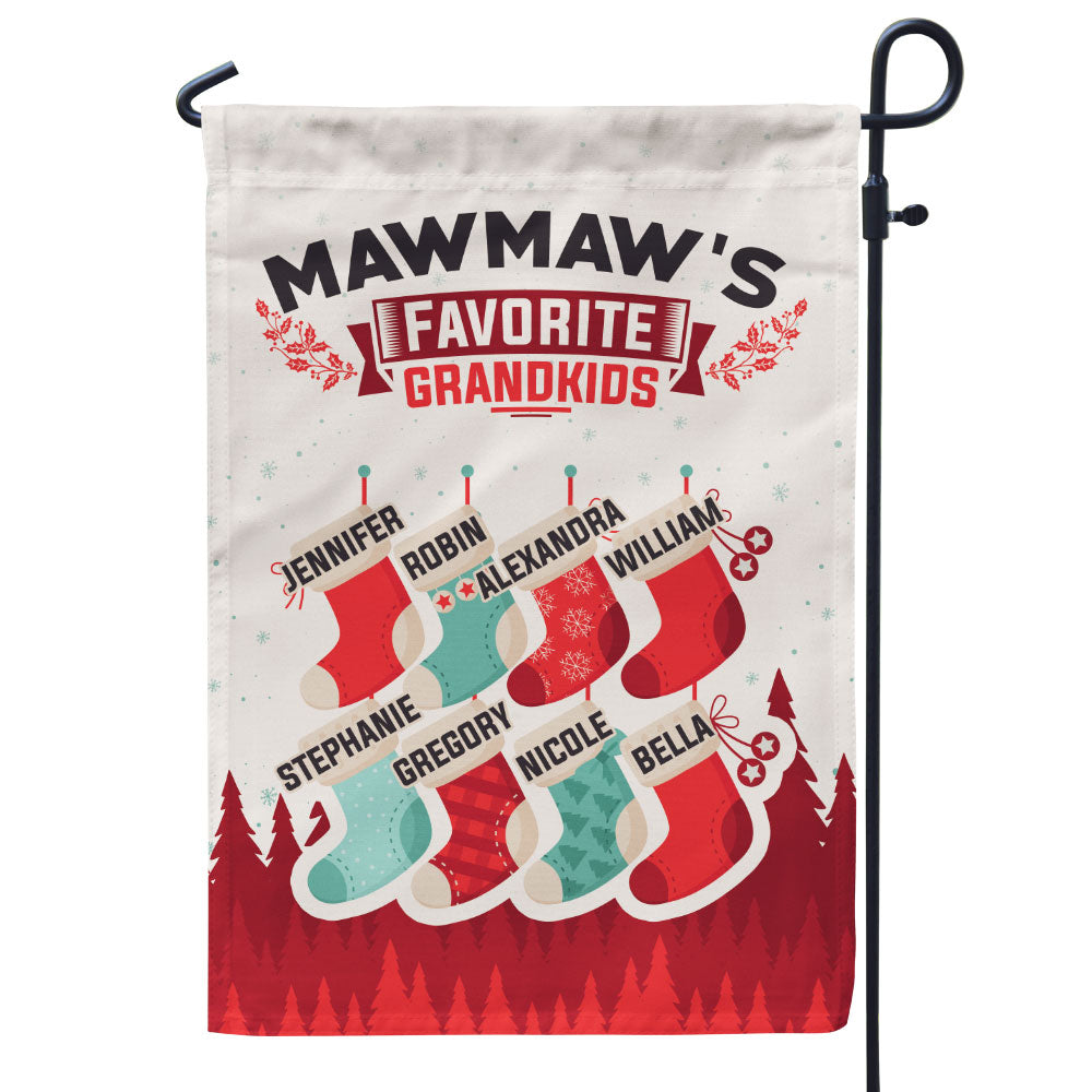 Grandma’s Favorite Grandkids Stocking Personalized Flag