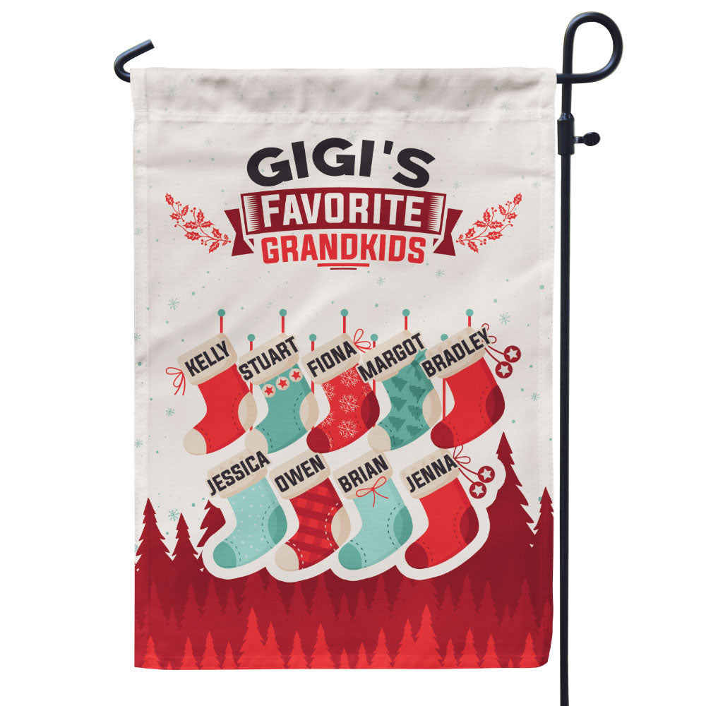 Grandma’s Favorite Grandkids Stocking Personalized Flag