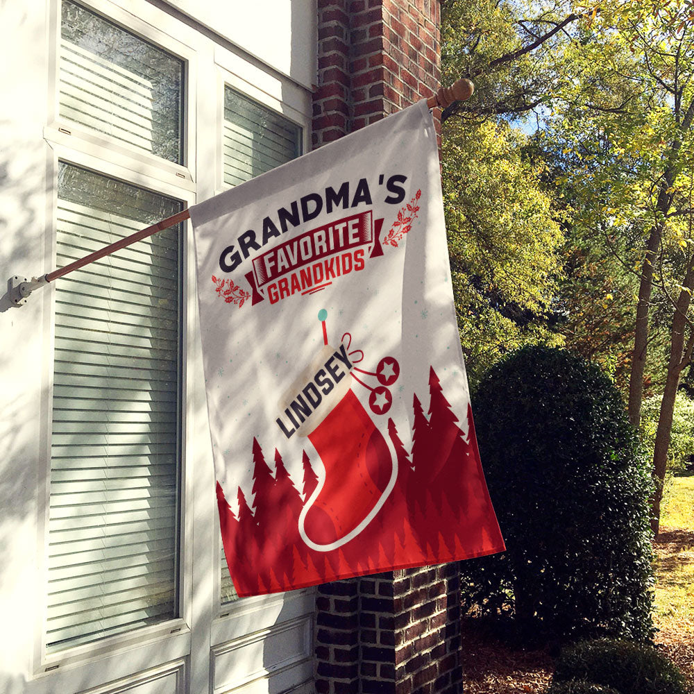 Grandma’s Favorite Grandkids Stocking Personalized Flag