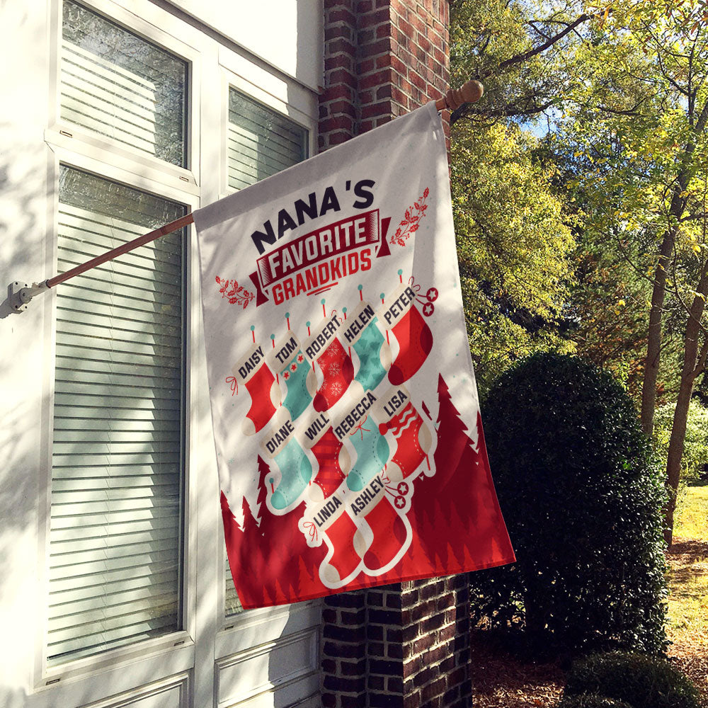 Grandma’s Favorite Grandkids Stocking Personalized Flag