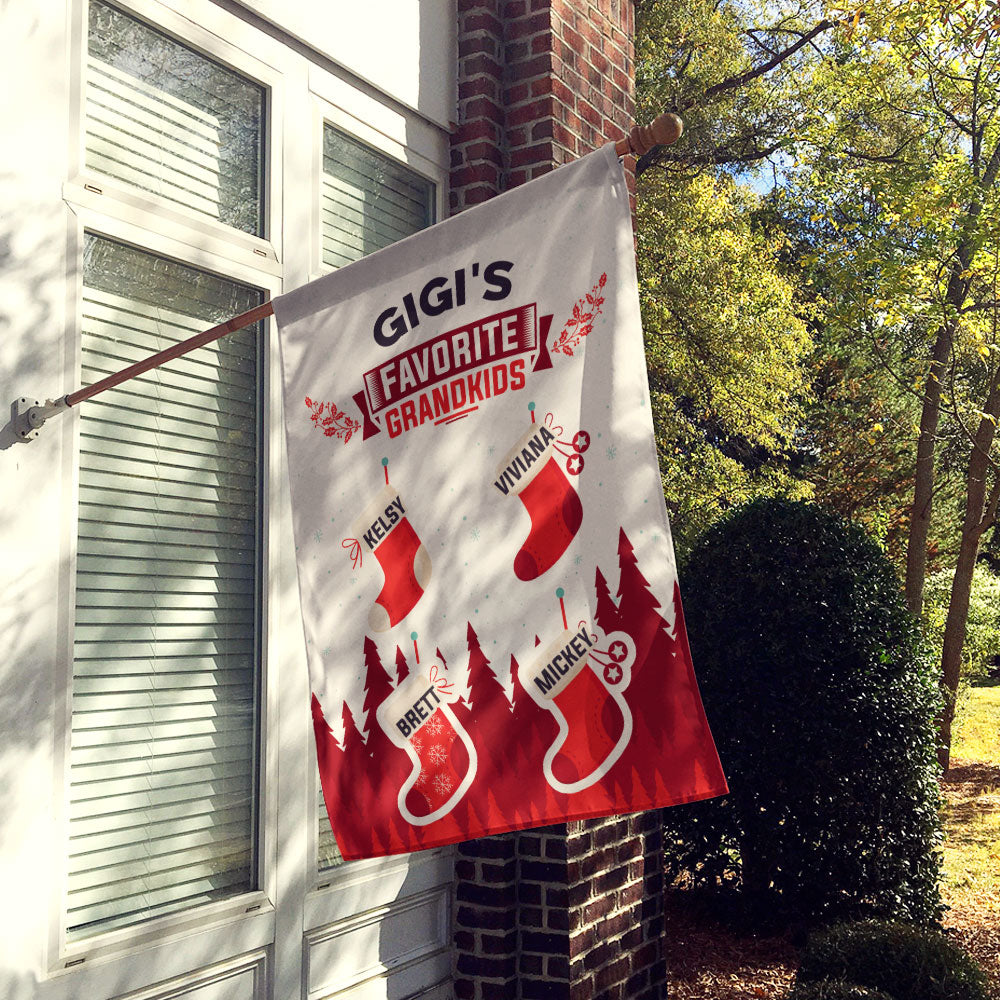 Grandma’s Favorite Grandkids Stocking Personalized Flag
