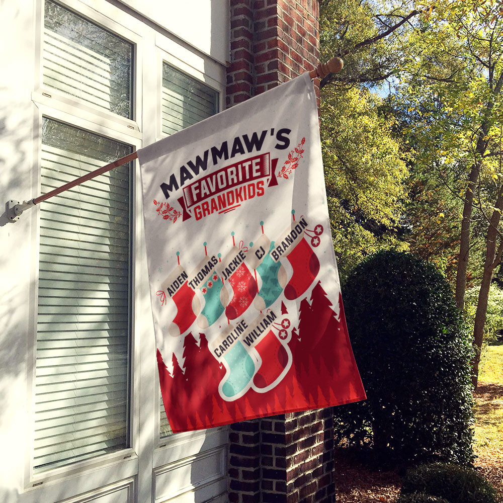 Grandma’s Favorite Grandkids Stocking Personalized Flag