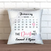 The Day We Met Calendar Personalized Throw Pillow Cover - 18