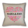 Heart Word Cloud Personalized Throw Pillow With Insert