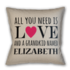 All You Need is Love and Grandkids Personalized Throw Pillow with Insert