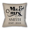Mr and Mrs - Personalized Throw Pillow Cover with Insert - Style 1