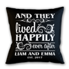 Happily Ever After Personalized Throw Pillow with Insert