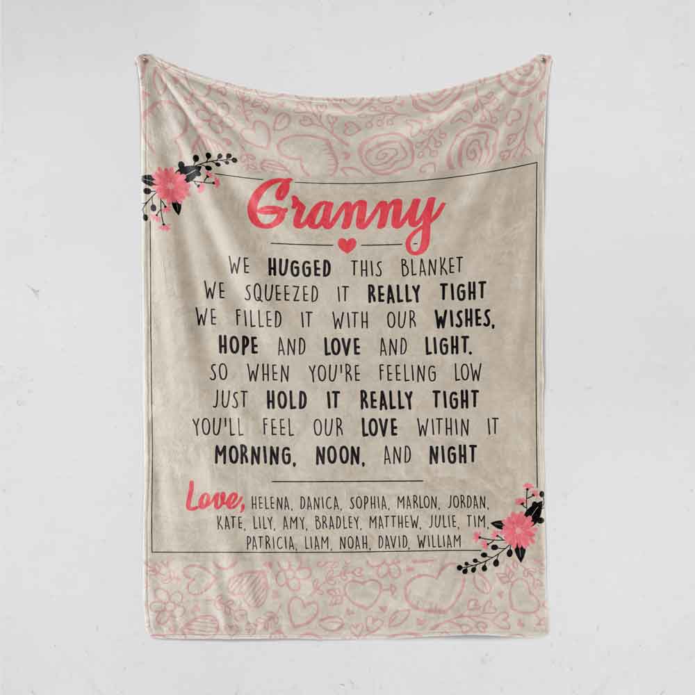 Grandma We Hugged This Personalized Blanket