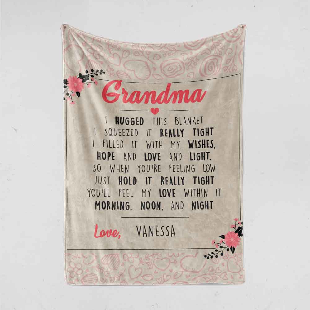 Grandma We Hugged This Personalized Blanket