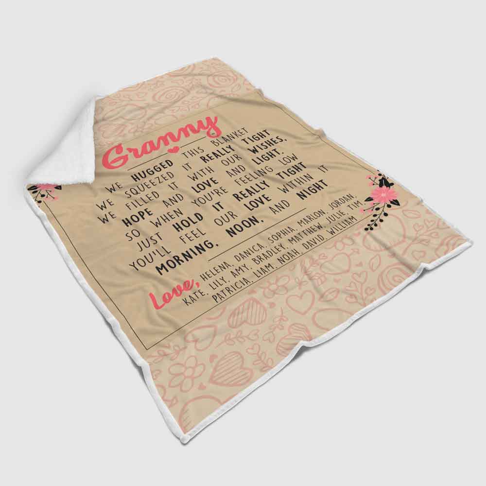 Grandma We Hugged This Personalized Blanket Mostly Pillows