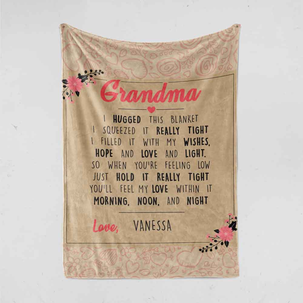 Grandma We Hugged This Personalized Blanket Mostly Pillows