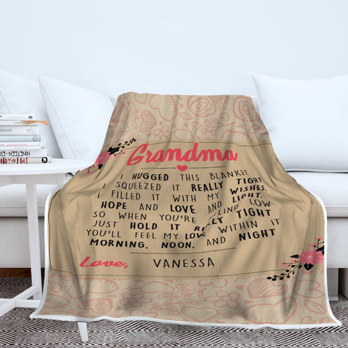Grandma We Hugged This Personalized Blanket