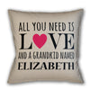 All You Need is Love and Grandkids Personalized Throw Pillow with Insert