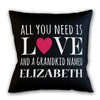 All You Need is Love and Grandkids Personalized Throw Pillow with Insert