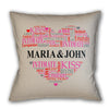 Heart Word Cloud Personalized Throw Pillow With Insert