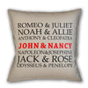 Famous Couple - Personalized Throw Pillow Cover With Insert
