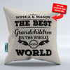 Best Grandchildren in the World Personalized Pillowcover - Throw Pillow Cover - 18