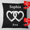 Big Sis Little Sis Heart Personalized Throw Pillow Cover - 18