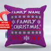 Family Name Ugly Christmas Personalized Throw Pillow Cover - 18