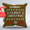 Family Name Ugly Christmas Personalized Throw Pillow Cover - 18