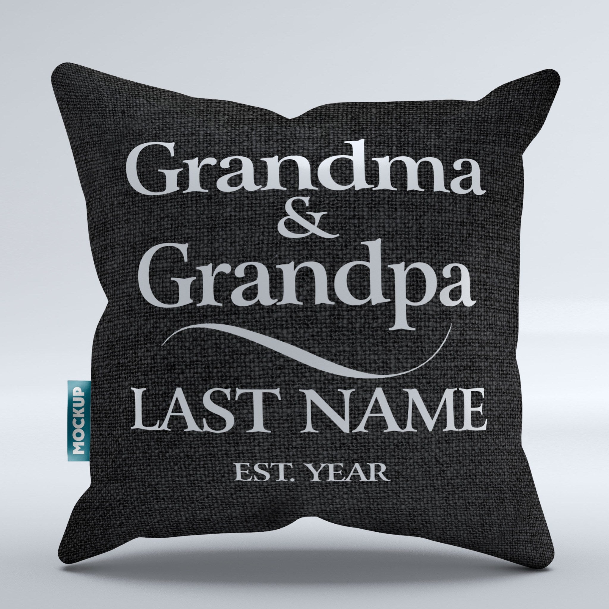 Grandma and Grandpa Personalized Throw Pillow Cover - 18" x 18"