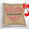Heart Word Cloud Personalized Throw Pillow Cover - 18