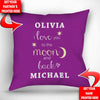 I Love You to the Moon and Back Personalized  Throw Pillow Cover- 18