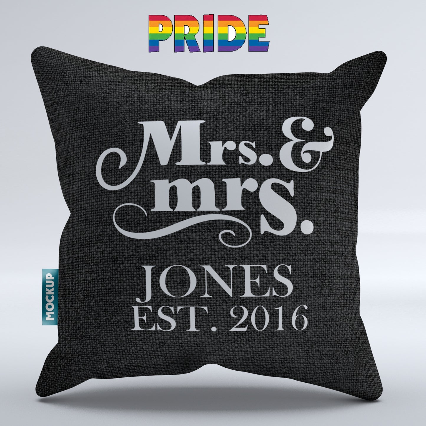 Mr and Mrs Personalized  Throw Pillow Cover -18" x 18"